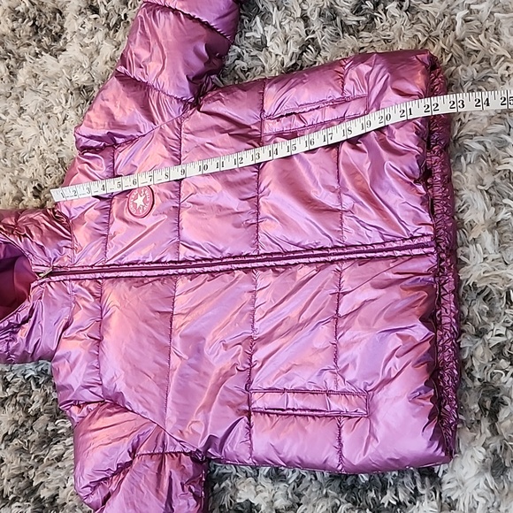 Converse Metallic Pink-Purple Nylon Girls Zip Puffer (12-13 yrs) L ,Pre-owned - Picture 8 of 10